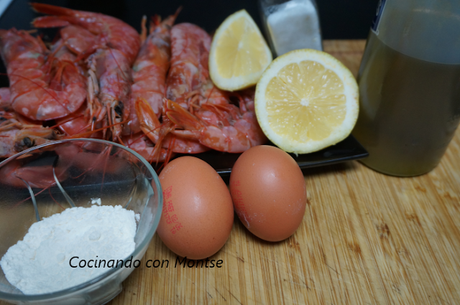 Aperitivo de Gambas rebozadas