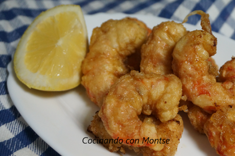 Aperitivo de Gambas rebozadas