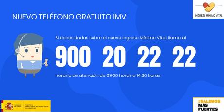 La Seguridad Social pone en marcha una línea de teléfono gratuita para consultas sobre el Ingreso Mínimo Vital