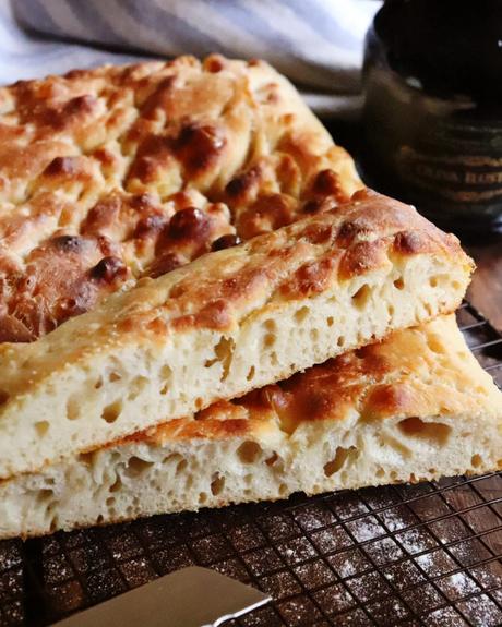 focaccia masa madre pan italiano oliva