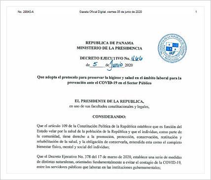 Decreto Ejecutivo No. 466