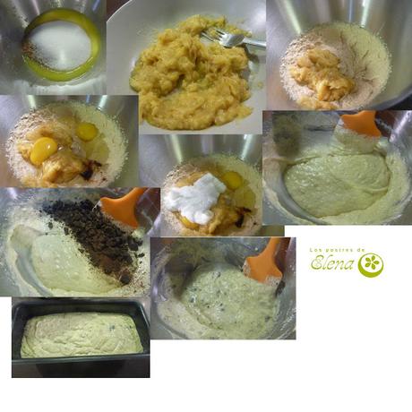 Bizcocho de plátano y pepitas de chocolate