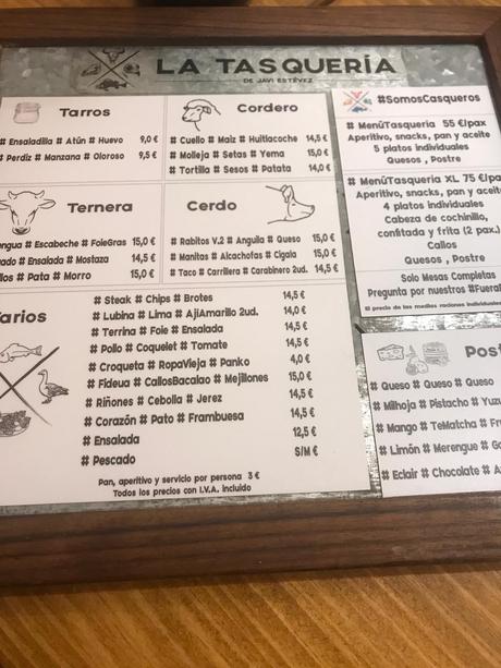 Reseña gastronómica: La Tasquería en Madrid