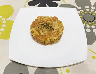 Tartar de salmón y manzana a la mostaza