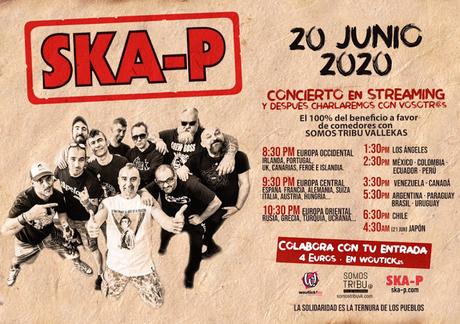 Concierto solidario en streaming de Ska-P por los comedores populares de Somos Tribu Vallekas