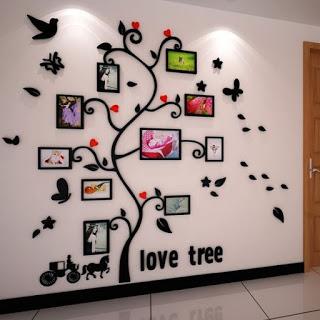Decoración de paredes en 3d con diseño de árbol genealógico