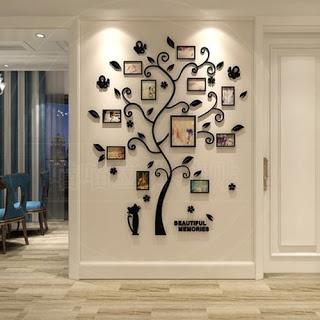 Decoración de paredes en 3d con diseño de árbol genealógico