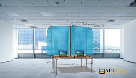 Aluvidal recomienda instalar mamparas de protección para frenar el COVID-19 en los negocios Aluvidal recomienda instalar mamparas de protección para frenar el COVID-19 en los negocios