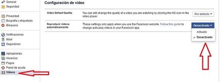 cómo desactivar la reproducción automática de videos en Facebook