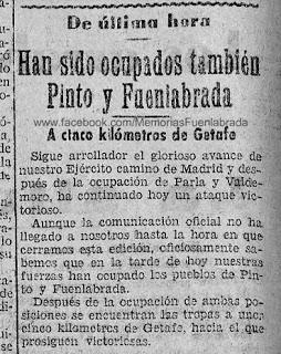 'Han sido ocupados también Pinto y Fuenlabrada'