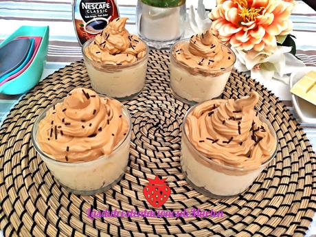 Mousse de Chocolate Blanco con Crema de Café Mousse de Chocolate Blanco con Crema de Café