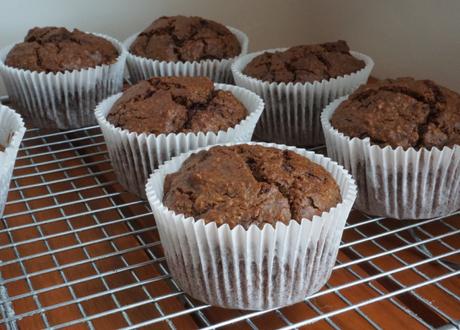 Magdalenas de chocolate y calabacín, ricas y saludables