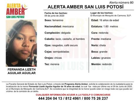 Alerta Amber: Niña de 16 años desaparece en Mexquitic