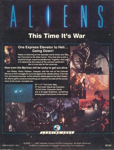 Aliens: This Time It's War (Leading Edge Games) 1989
