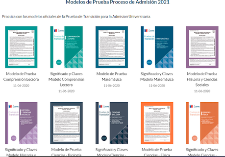 Modelos de Prueba de Transición (ex-PSU) Admisión 2021 de DEMRE.