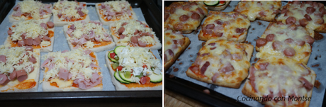 Mini pizzas con pan de molde