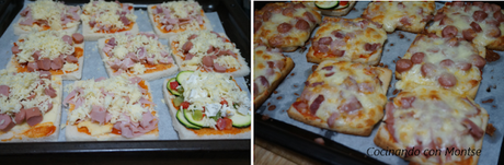 Mini pizzas con pan de molde Mini pizzas con pan de molde