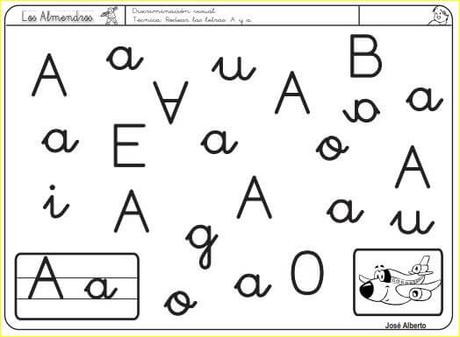 Aprendo a leer y a escribir. La A