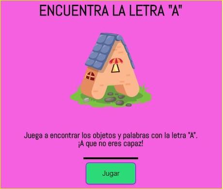 Aprendo a leer y a escribir. La A