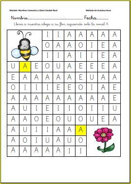 Aprendo a leer y a escribir. La A