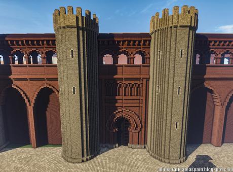 Replica Minecraft del Palacio de la Aljafería, Zaragoza, España.