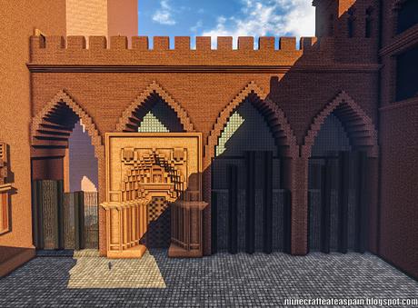 Replica Minecraft del Palacio de la Aljafería, Zaragoza, España.