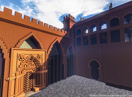 Replica Minecraft del Palacio de la Aljafería, Zaragoza, España.