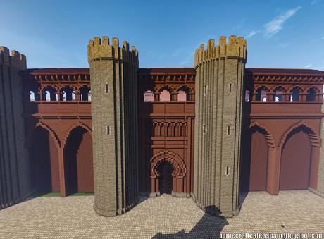 Replica Minecraft del Palacio de la Aljafería, Zaragoza, España.