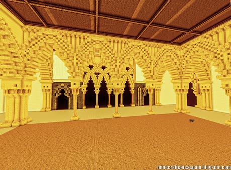 Replica Minecraft del Palacio de la Aljafería, Zaragoza, España.