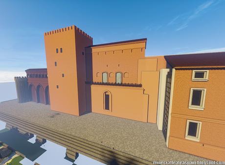 Replica Minecraft del Palacio de la Aljafería, Zaragoza, España.