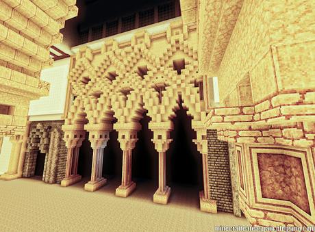 Replica Minecraft del Palacio de la Aljafería, Zaragoza, España.