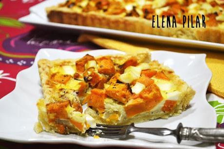 Tarta salada de boniato y queso fresco