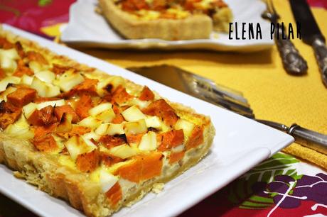 Tarta salada de boniato y queso fresco