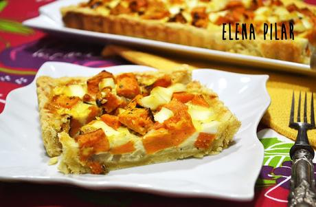 Tarta salada de boniato y queso fresco