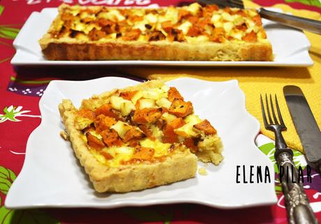 Tarta salada de boniato y queso fresco