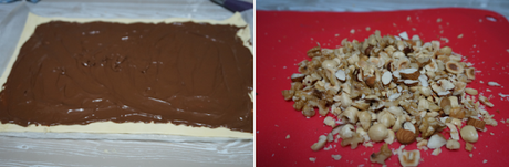 Trenza de hojaldre con chocolate y frutos secos Trenza de hojaldre con chocolate y frutos secos