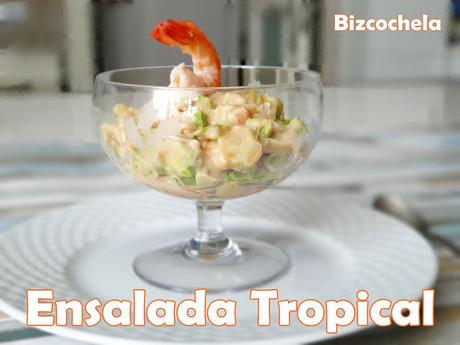 ENSALADA TROPICAL CON AGUACATE Y LANGOSTINOS