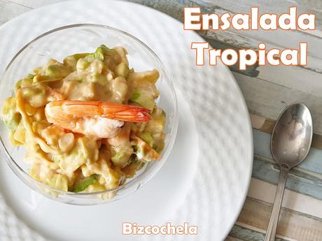 ENSALADA TROPICAL CON AGUACATE Y LANGOSTINOS