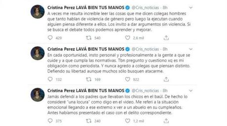 El descargo de Cristina Pérez