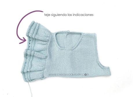 Cómo tejer el vestido de punto para niña y bebé SEASIDE - Patrón y Tuorial Paso a Paso - Teje los volantes