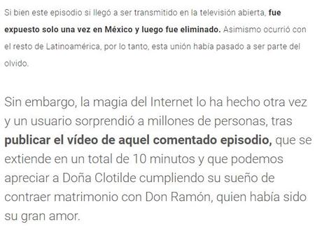 Series del recuerdo: Filtran escena del «El Chavo del 8» donde Don Ramón y La Bruja del 71 se casan. Había sido prohibida