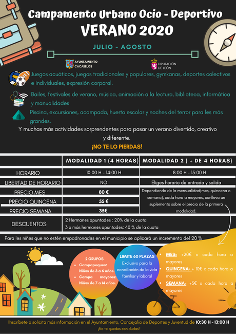 Cacabelos propone su campamento infantil con uso exclusivo para familias con necesidades de conciliación