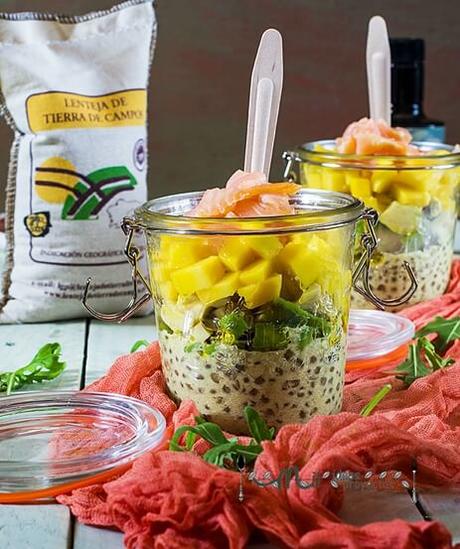 receta de ensalada de lentejas al curry con aguacate y mango ENSALADA DE LENTEJAS AL CURRY CON AGUACATE Y MANGO