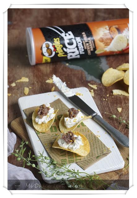 Canapé de Patatas con Queso y Anchoa