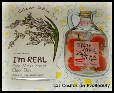 Productos Terminados (Vol.72) Especial mascarillas Mascarilla facial tissú de arroz de Tony Moly y de tomate de Baviphat
