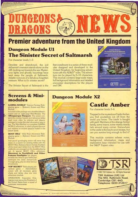 Página de D&D en la WD 32 UK (Agosto 1982)