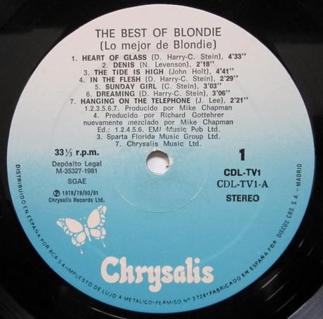 Blondie -The best of Blondie Lp 1981