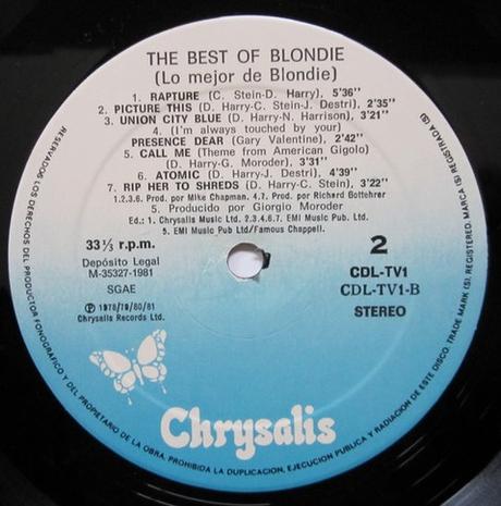 Blondie -The best of Blondie Lp 1981