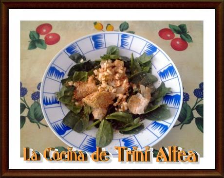 ENSALADA DE ESPINACAS CON CORAZONES DE ALCACHOFAS, AJOS Y SÉMOLA DE TRIGO ENSALADA DE ESPINACAS CON CORAZONES DE ALCACHOFAS, AJOS Y SÉMOLA DE TRIGO