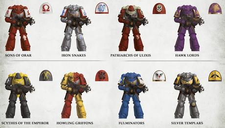 Esquemas de capítulos de Astartes leales al Imperio (Primaris)